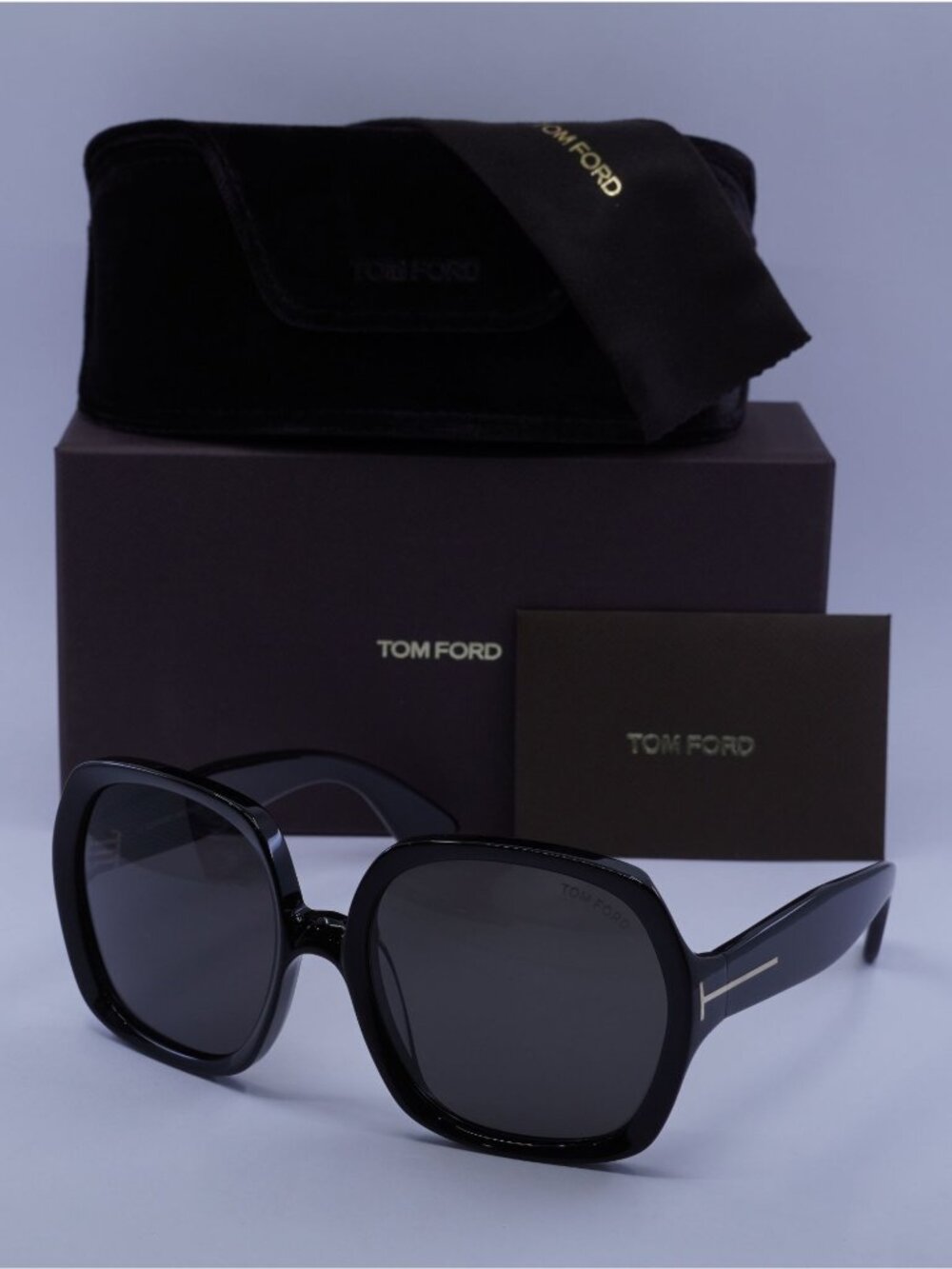 Tom Ford Virginia FT1221 01A Square Sunglasses - Black\ Smoke